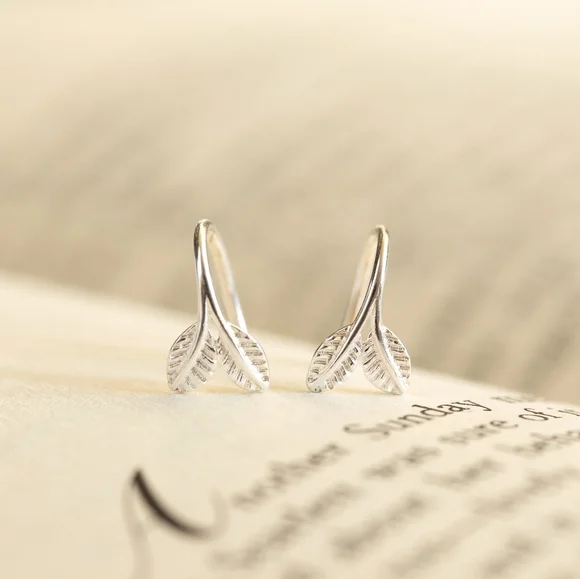 Frosted Leaf Earrings - Only 2 left! - Picture 7 of 10